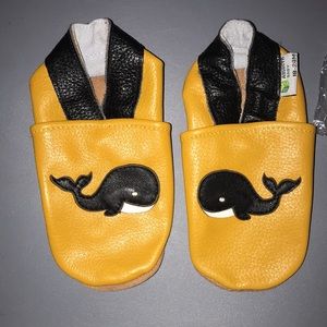 Brand new whale leather moccasins size 18-24 months
